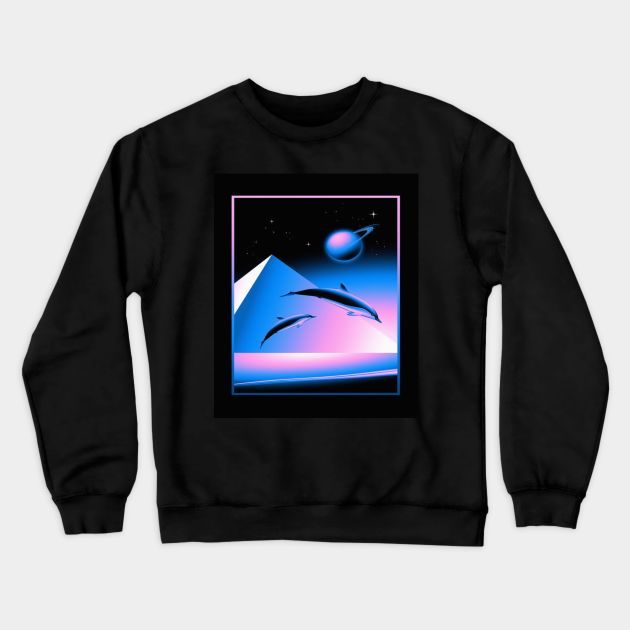 Retro Dolphins Crewneck Sweatshirt by joshsmith